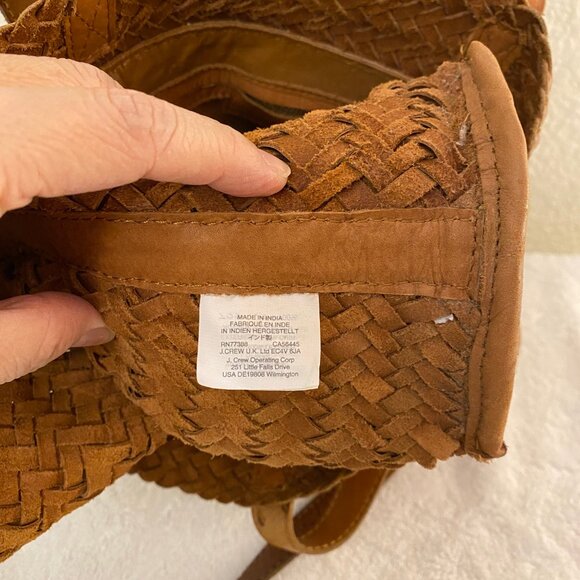 Madewell Woven Leather Transport Tote Bag Crossbody Burnished Caramel Size Med. - Picture 9 of 11